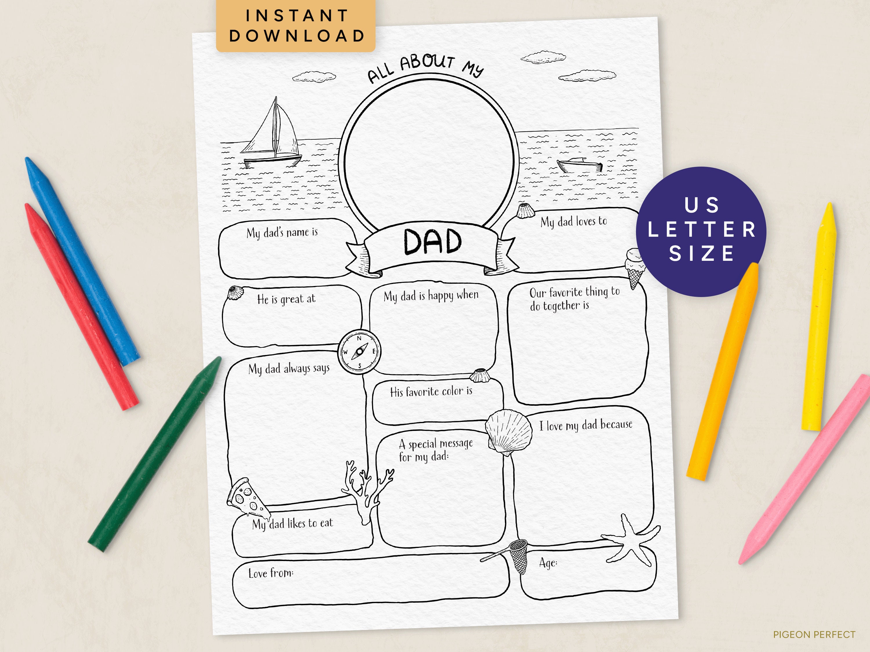 Father's Day Questionnaire, All About My Dad Printable for Dad, Bonus ...