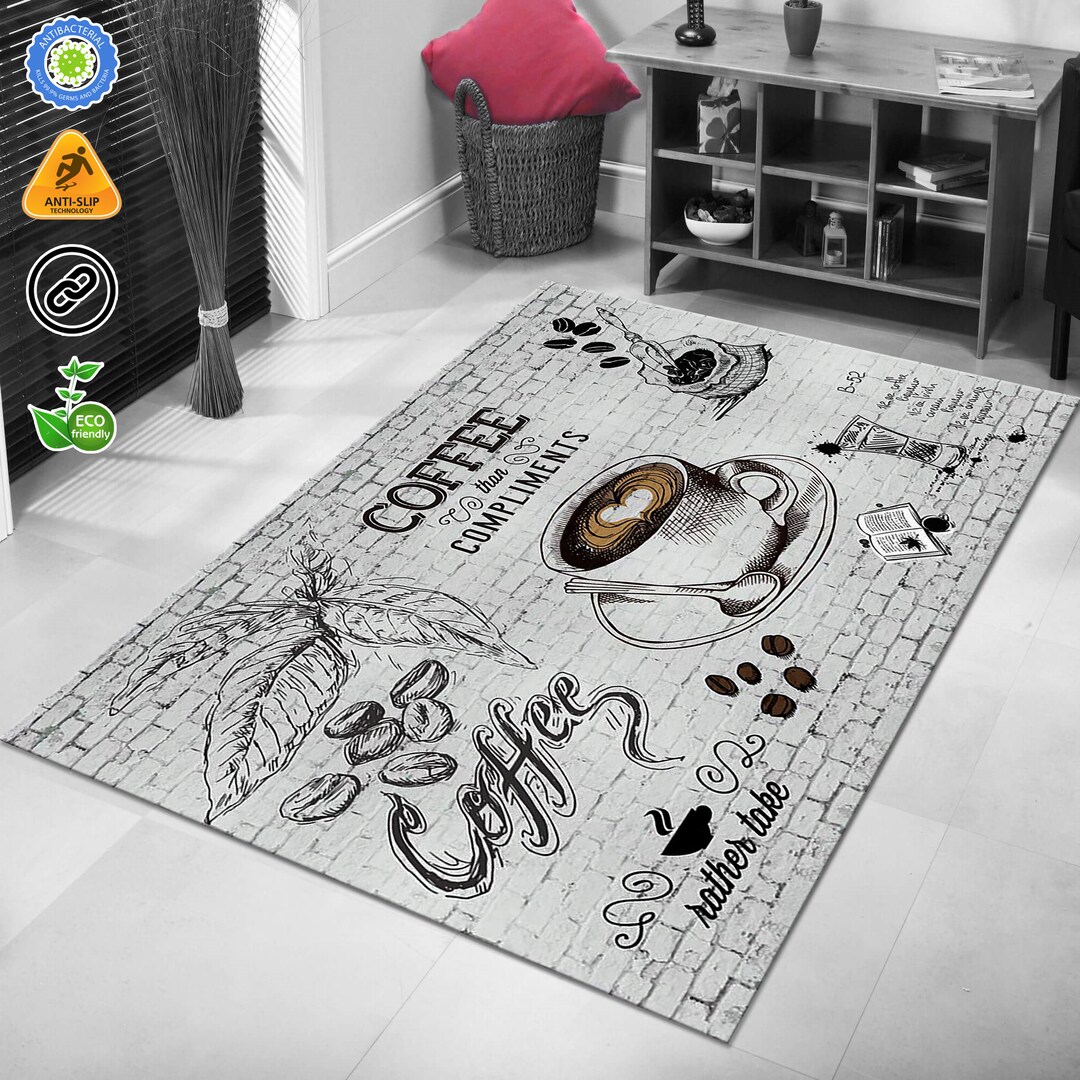 Coffee Cup Rug Coffee Rug Pattern Rug Personalized Rugs Etsy