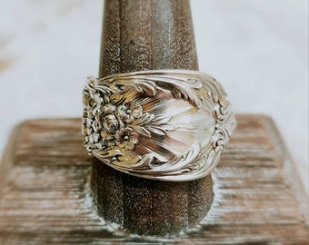 Vintage sterling silver Richeliue spoon ring 1935, Handmade in Charleston, SC, vintage unique sterling silver jewelry
