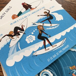 lot de 3 cartes postales surfeuses avec enveloppes / pack of 3 surf postcards image 4