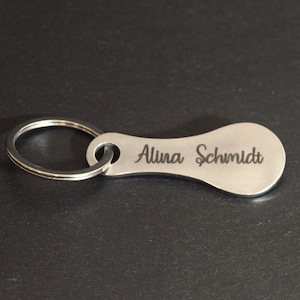 Winkelwagenoplosser gepersonaliseerde sleutelhanger Valentijnsdag verjaardag