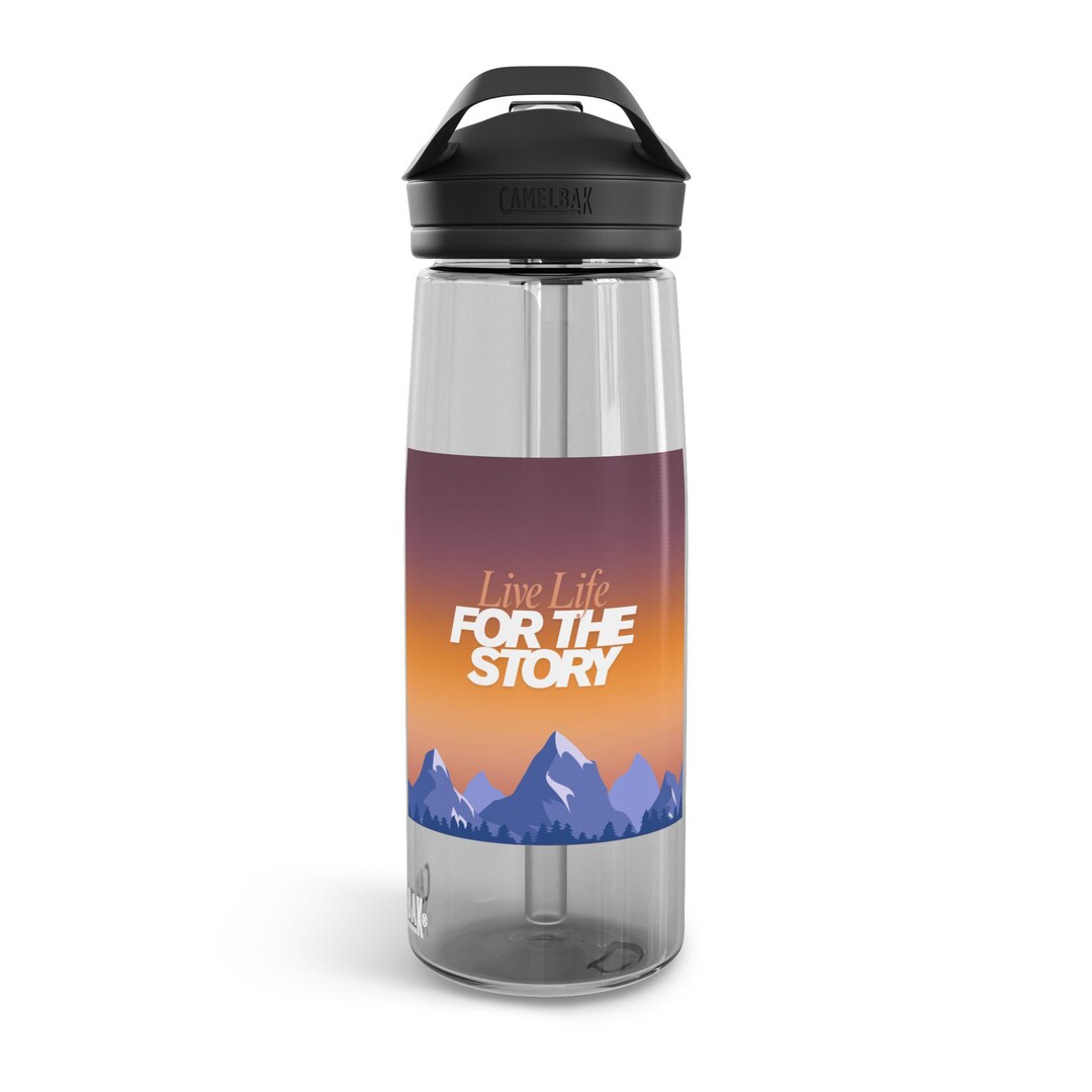 Live Life for the Story Camelback Plastic Water Bottle - Blue and Clear ...