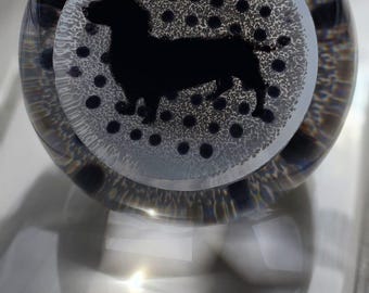 Caithness Best in Show Paperweight 2020 Limited Edition Boxed Scottish Art Glass Dog Portrait Pristine 7cm. RARE.
