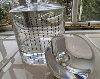 Egizia HWC Carafe Marco Susani for Sottsass Associati 1990s Italian Postmodern Glass Decanter Silver Overlay 23cm