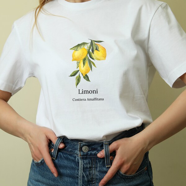 Lemon Fruit Branch Women's Lemon T-Shirt, Lemon Shirt, Lemon Print, Fruit Shirt, Cottagecore Clothing, Cottagecore Shirt, Aesthetic Clothes