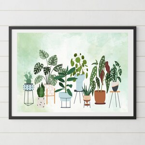 Botanical Plants Print Poster Leaf Print Green Foliage Wall Art Home Decor Print for Living Room Wall Art for Kitchen Art