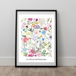 Garden Flower Wall Art French Spring Vintage Flower Print French Botanical Poster Art for Kitchen Art for Living Room Wall Art Housewarming