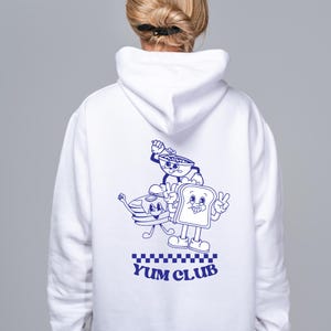 Cute Yum Club Retro Hoodie, Boho Hoodie, Aesthetic, Y2K , Graphic Sweater, Retro Breakfast Hoodie, Vintage Hoodie, Retro Sweatshirt