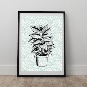 Botanical Wall Art, Plant Drawing, Modern Botanical Poster, for Office Wall Art Kitchen Wall Art for Hallway