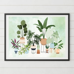 Botanical Plant Print Wall Art, Leaf Print, Green Foliage Wall Art, Home Decor Print for Living Room Wall Art for Kitchen Art