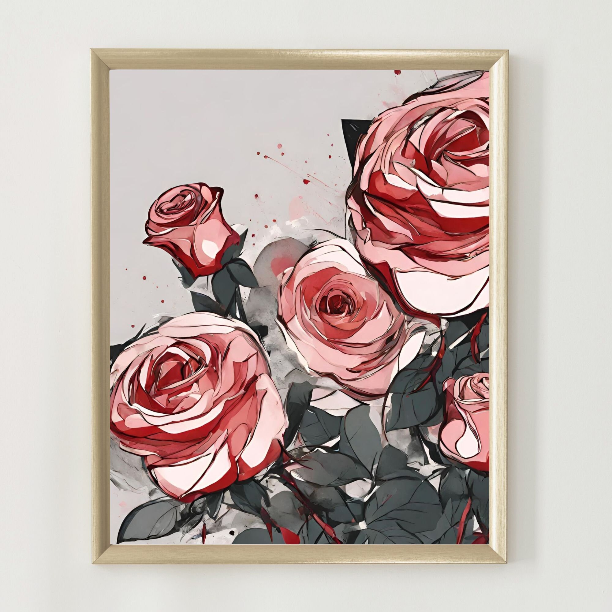 Bleeding Roses Art Print,| Rose Illustration, Dark Romance, Gothic ...