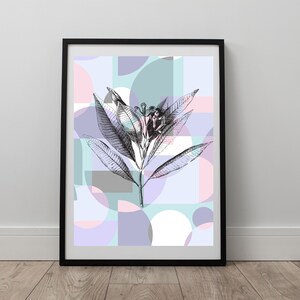 Soft Boho Pastel Wall Art Plant Printable Mid Century Wall Art Abstract Home Decor Boho Botanical Print Housewarming Tranquil Wall Decor