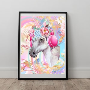 Unicorn Wall Art Print Unicorn Gift Idea Preppy Unicorn Poster Unicorn Wall Decor Home Decor Art for Nursery Art for Teen Room Art for Kids