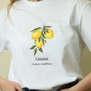 Lemon Fruit Branch Women&#39;s Lemon T-Shirt, Lemon Shirt, Lemon Print, Fruit Shirt, Cottagecore Clothing, Cottagecore Shirt, Aesthetic Clothes