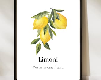 Amalfi Coast Lemon Print: Italian Kitchen Wall Art
