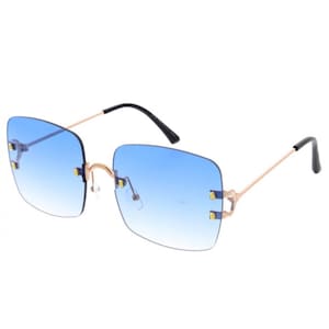 Gradient Lens Metal Detail Rimless Square Sunglasses 58mm Spring break ready