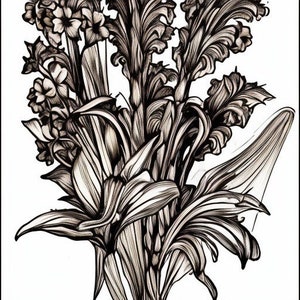 Épée Noir et Blanc Lily