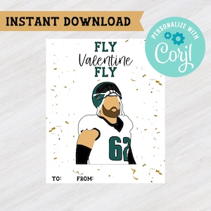 Jason Kelce Valentijn | Adelaars | Voetbal | Afdrukbaar | Digitale download | Behandel kaart