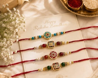 Rakhi Kundan (paquete de 4)