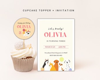 Dog Birthday Invitation Template: Editable Puppy Party Invite (Digital Download)