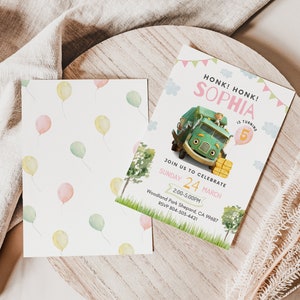 Trash Truck Birthday Invitation | Girl Trash Truck Digital Invite | Kids Digital Invite | Trash Truck Netflix Birthday | Garbage Truck Girl