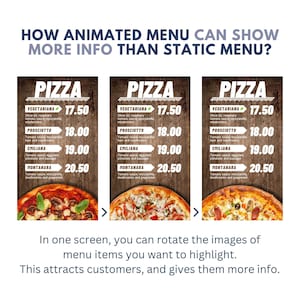 May include: A wooden menu board with a picture of a pizza and a list of pizza options with prices. The options include: Vegetariana, Prosciutto, Emiliana, and Montanara.