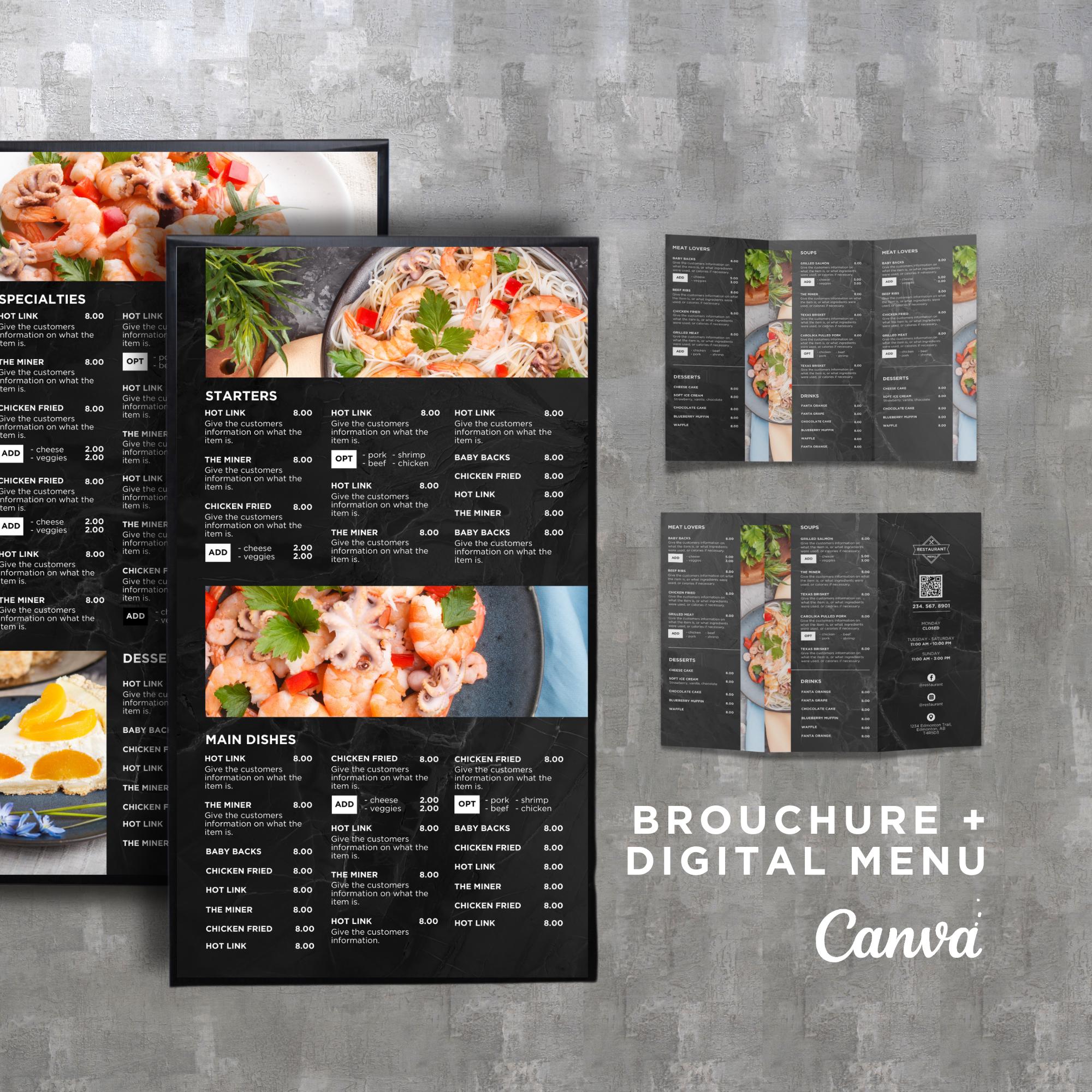 Bundle DIY TV Digital Menu Board Screen Takeout Template for Restaurant ...