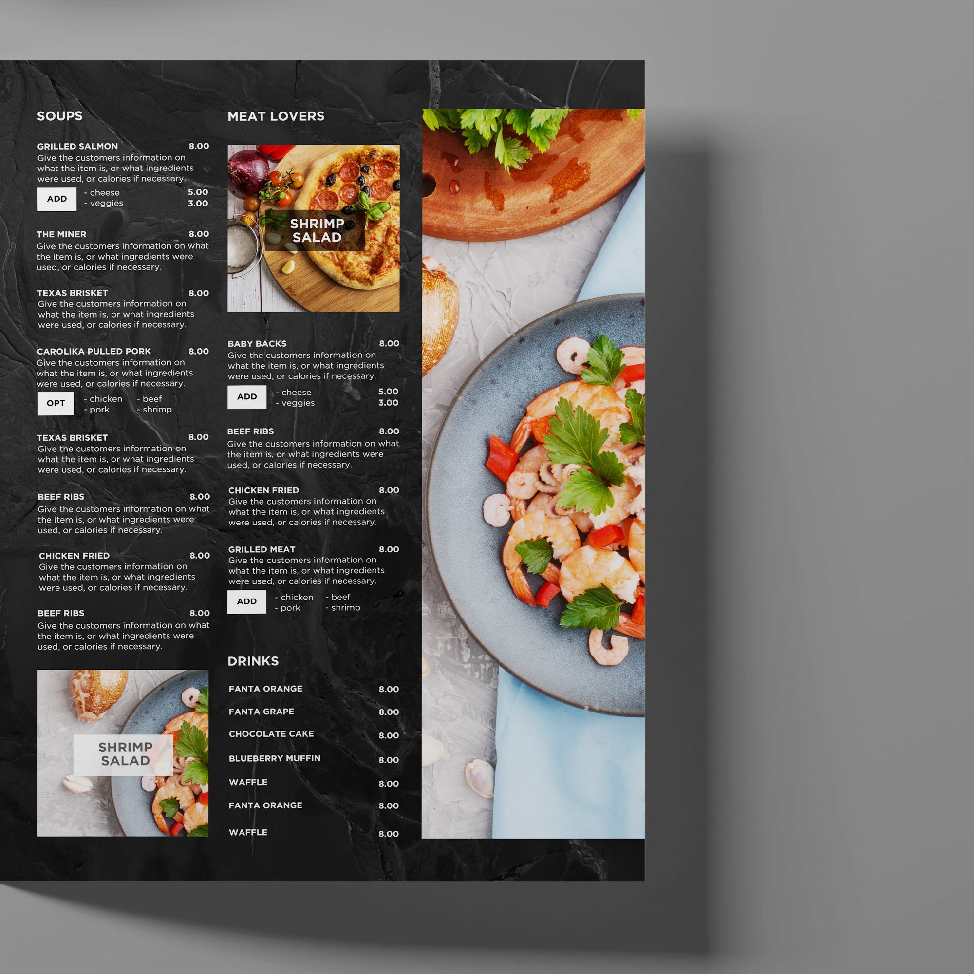 Home Made Menu Examples Bundle DIY TV Digital Menu Board Screen Takeout Template for Restaurant ...