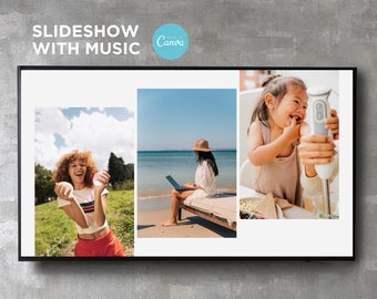Birthday, Family, Graduation, Event, Funeral Mother&#39;s Father&#39;s Day, Anniversary, Retirement Canva Template Memory Photo Slideshow with Music