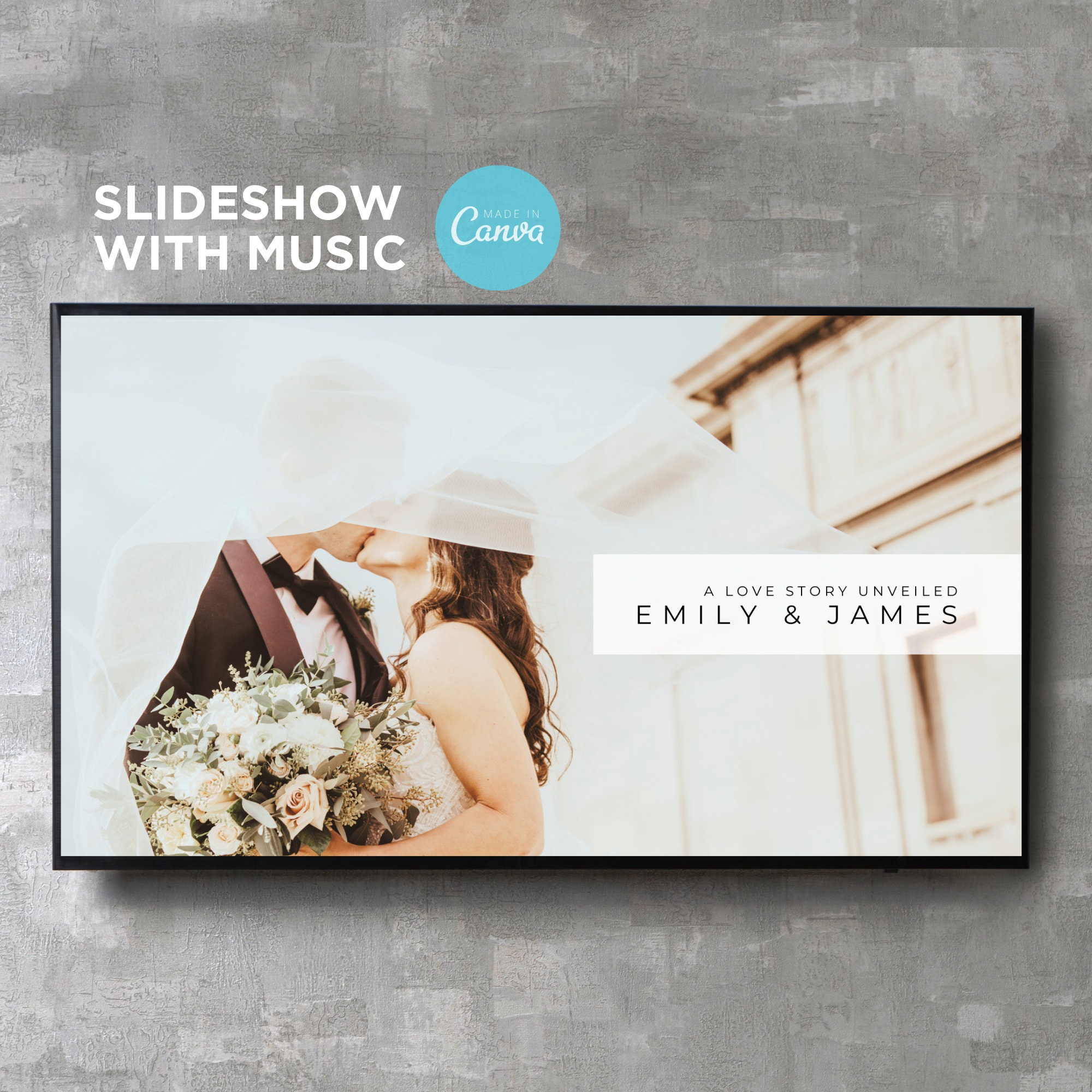 Wedding Rehearsal Slideshow Presentation Template With Music Photo ...