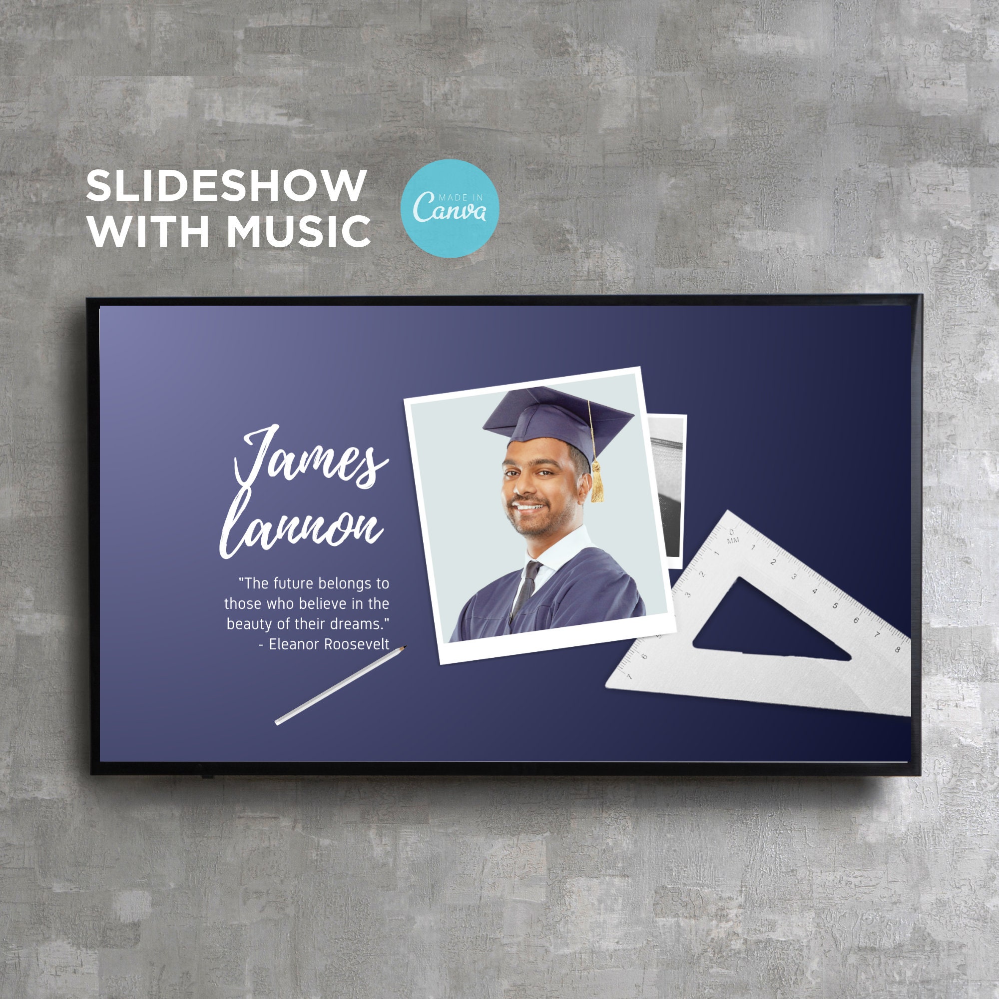 Graduation Slideshow Presentation Template With Music Photo Collage