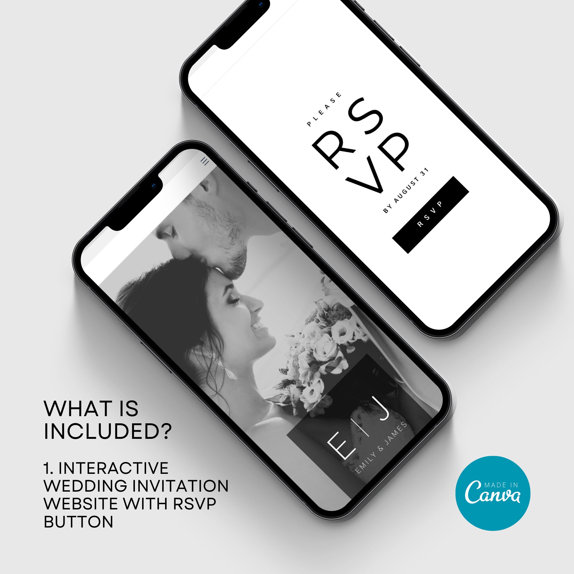 RSVP Auto Guest List Tracker All in One Digital Wedding Invitation ...