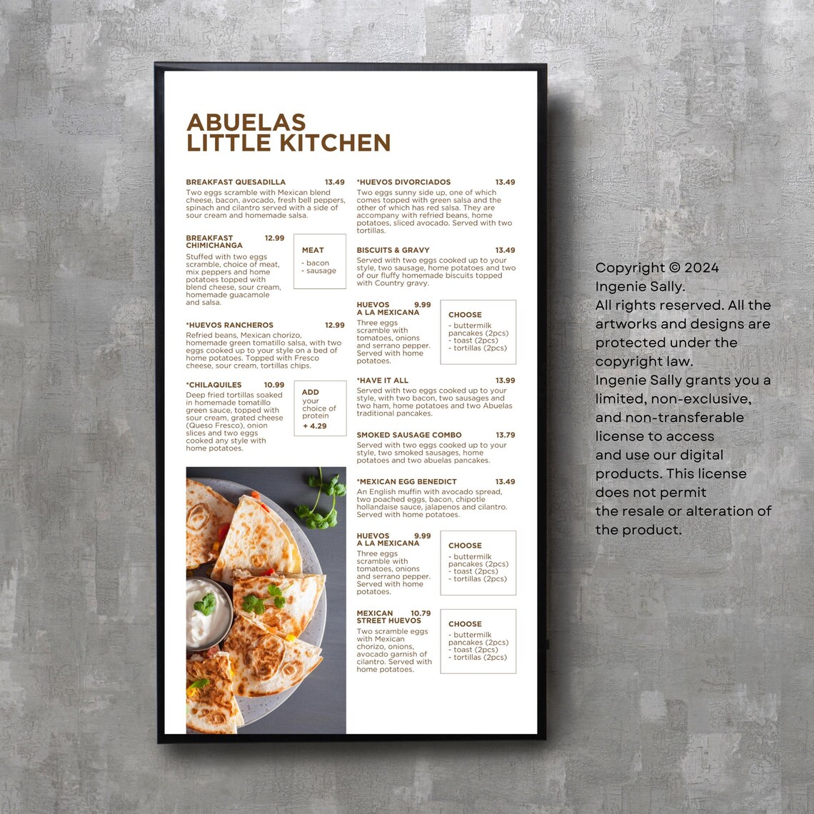 DIY Static TV Editable Digital Menu Board Screen Canva Template for ...