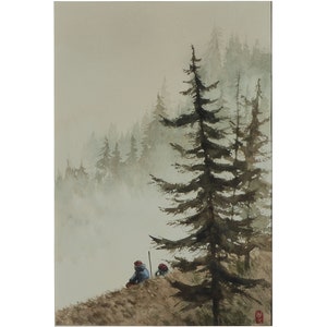 Paesaggio montano, amanti della natura, pittura rilassante, pittura di montagna, regalo per escursionisti, decorazioni naturali, pienezza