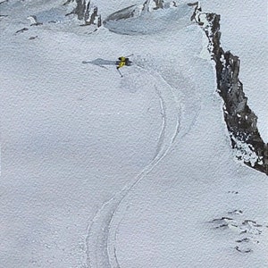 Off-piste snowboarder, Snowboard painting, snowboard board