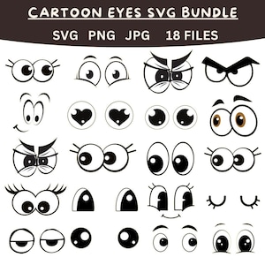 Eyes Svg Bundle, Emoji eyes svg, Emoticon svg, Face svg, Emoji eyes clipart vector svg png dxf eps stencil cut file for silhouette cricut