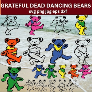 Grateful Dead SVG-bundel, Grateful Dead Png, Cricut, Clipart, silhouet, Grateful Dead Cricut Shirt, Instant Download, Sublimatie, Vector