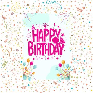 Happy Birthday Card - DIGITAL Download - Printable Birthday Card Featuring Colorful Cupcake - Printable Happy Birthday Card - Printable Card