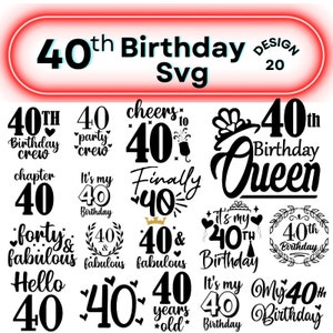40. Geburtstags-Svg, 40. Geburtstagsgeschenk, 40. Geburtstags-Shirt, alles- Gute zum Geburtstags-Svg, es ist mein Geburtstags-Svg, Geburtstags-Svg, Geburtstags-Svg, Geburtstags-Svg