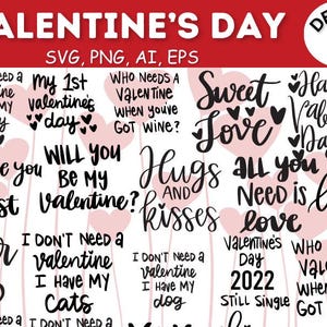 Valentinstag svg Mega Bundle, lustig süß Retro Trendy Herz Liebe Xoxo Valentine Shirts svg, svg Dateien für Cricut, Sublimation Png Clipart