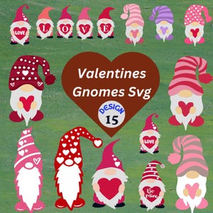 Valentines Gnome Ornaments Svg, Gnomes Sign, Laser Cut, Glowforge Svg, Files for CriCut, Valentines Gnome Bundle SVG, Valentines Day Decor