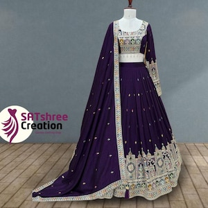Purple lehenga choli for women indian wedding guest wear lehnga choli trendy party wear lengha choli ready to wear ghagracholi receptionwear