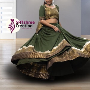 New Navratri Pure Cotton Lehenga Choli Printed lehenga Kodi Work Garba Dress Chaniya Choli Ghagra choli Ready to Wear lehenga dandiya Dress