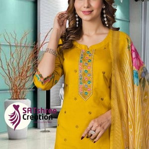 Yellow White Punjabi Patiala Suit Salwar For Women Custom Made Stiched Suit For Womens Dress Patiala Suit Dupatta Indian Womens Patiala Suit