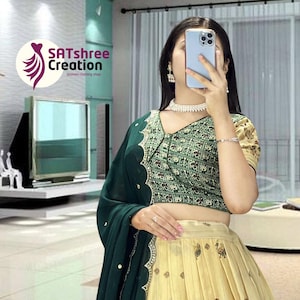 Lehenga choli for women Organza Floral Print, Sequins & Zari Embroidery Work designer party wear indian wedding wear bridal wear lenghacholi