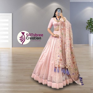Pastel Pink lehenga choli for women light pink indian wedding lengha choli engagement function reception wear lahanga choli indian outfits