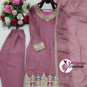 Pink Heavy Orgenza Silk Wedding Salwar Kameez for Women with Heavy Embroidery & Sequence Work | Pakistani-Indian Eid Outfit Made to Order