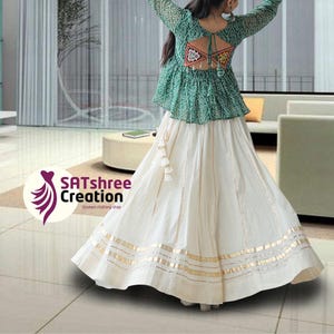 Traditional Gujarati Garba Chaniya Choli Real Mirror Work Embroidered Lehenga with Yellow Dupatta Navratri Festival Outfit Lehenga Choli