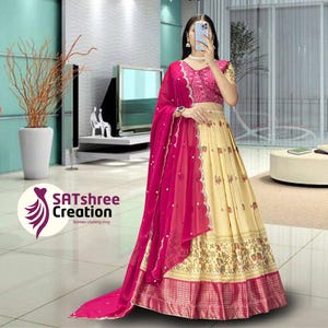 Lehenga choli for women Organza Floral Print, Sequins & Zari Embroidery Work designer party wear indian wedding wear bridal wear lenghacholi
