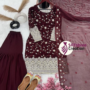 Latest Pakistani Indian Wedding Dresses, Eid Party formal Dress Embroidery Clothes Stitched salwar kameez Mehndi Suit Guest Luxury Outfit